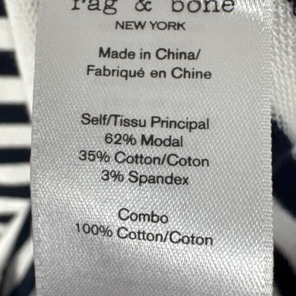 Rag & Bone Women’s Open Back Striped Tee Blue White Size XS Designer Nautical - Picture 8 of 9